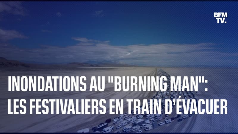 Inondations au « Burning man » l’immense file d’attente des festivaliers en train d’évacuer