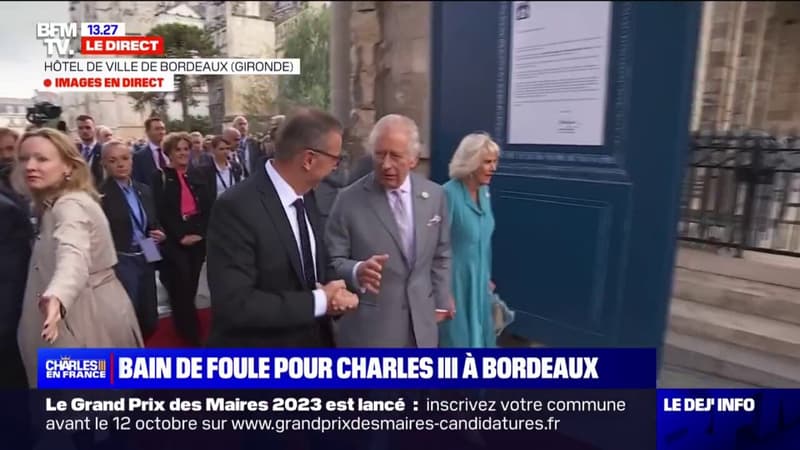 Le roi Charles III accueilli par le maire de Bordeaux, Pierre Hurmic