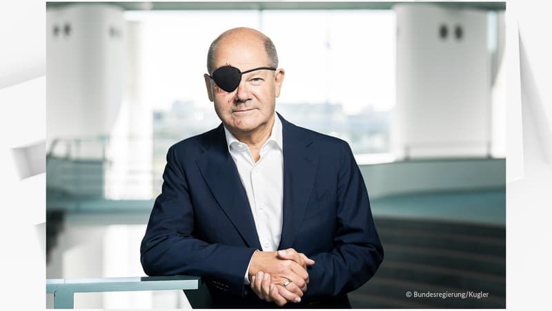 Allemagne: le chancelier Olaf Scholz s’affiche avec un cache-oeil après sa chute à jogging