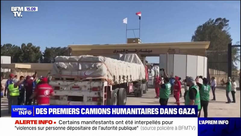 Aide humanitaire à Gaza: des camions commencent à arriver depuis l’Égypte