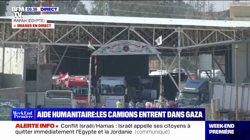 Bande de Gaza: l’aide humanitaire commence à arriver de Rafah en Égypte