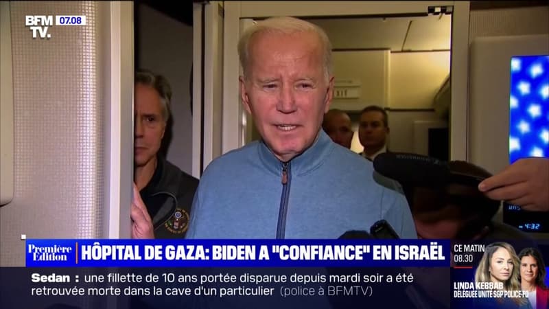 Bombardement de l’hôpital de Gaza: Joe Biden a “confiance” en Israël