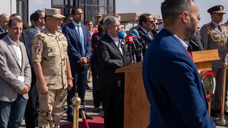 Guerre Israël-Hamas: le chef de l’ONU appelle depuis Rafah au “passage rapide” de l’aide vers Gaza