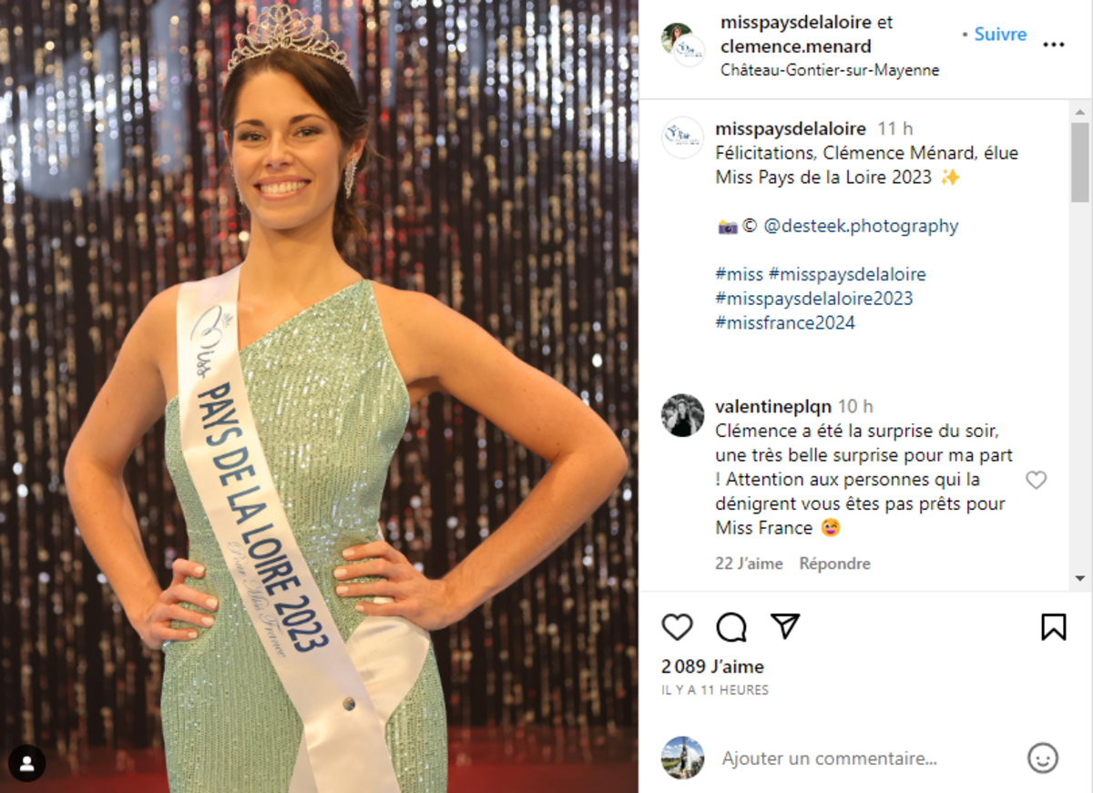 Miss France 2024 : qui est Clémence Ménard, la sublime Miss Pays-de-la-Loire ?