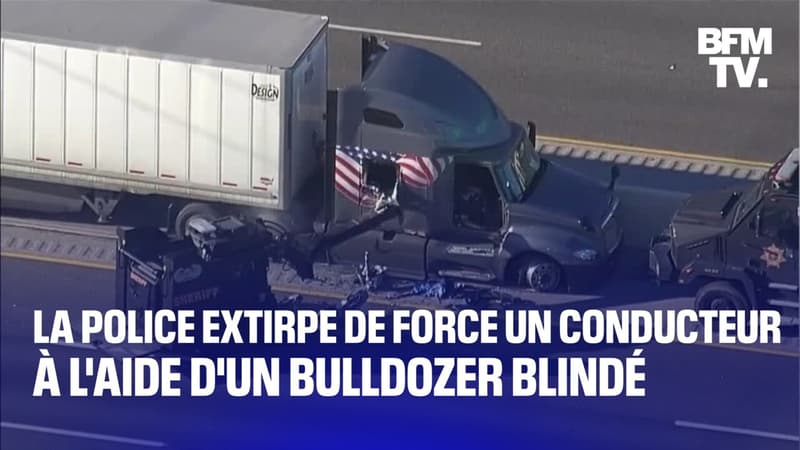 Au Texas, une unité spéciale de la police extirpe de force un conducteur à l’aide d’un bulldozer blindé