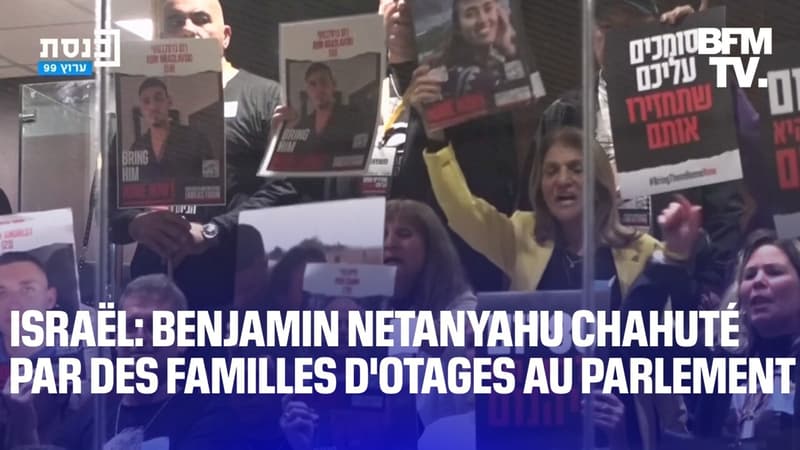 Benjamin Netanyahu chahuté par des familles d’otages lors d’un discours au Parlement israélien