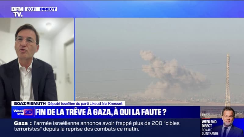 Fin de la trêve à Gaza: pour le député israélien Boaz Bismuth, ce retour à la guerre est dû à “une violation de l’accord” par le Hamas