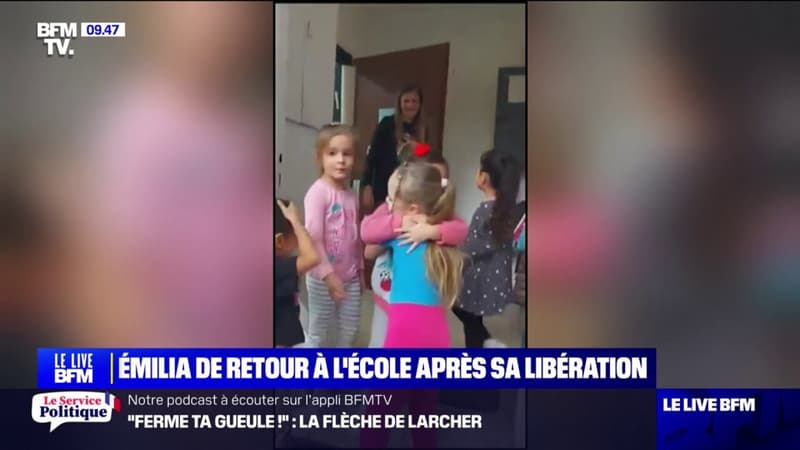 Les images émouvantes d’Émilia, 5 ans, kidnappée le 7 octobre et de retour à l’école après sa libération