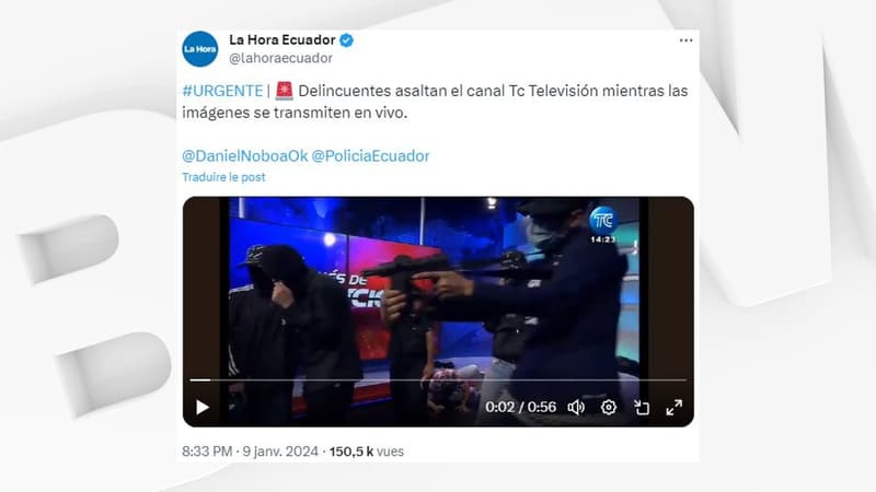 Équateur: des hommes armés font irruption en direct sur le plateau d’une télévision publique