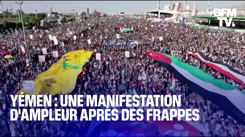 Yémen: une manifestation d’ampleur après les frappes des États-Unis et du Royaume-Uni