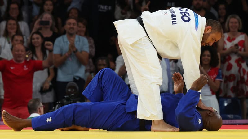 JO 2024 (judo): les images de l’embrouille entre Riner et Tushishvili, qui a valu une disqualification au Géorgien