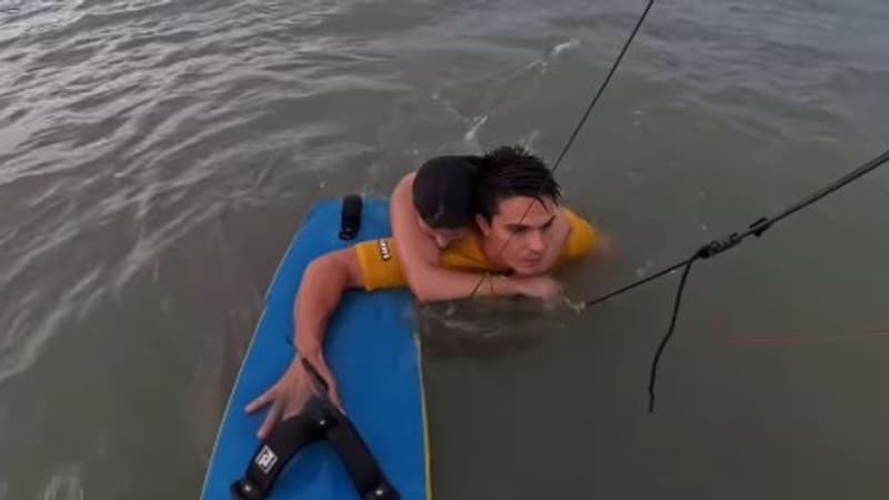 “J’ai entendu un cri”: les images de l’incroyable sauvetage d’une femme par un kitesurfer, 7e des derniers JO
