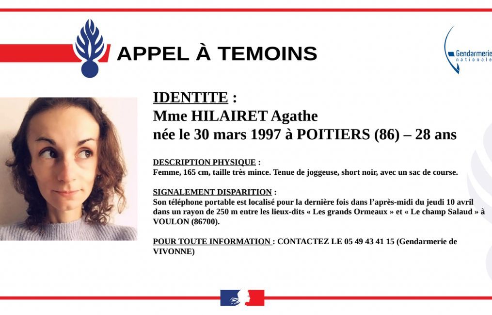 Joggeuse disparue dans la Vienne : Comment les gendarmes enquêtent désormais sur la disparition d’Agathe Hilairet ?