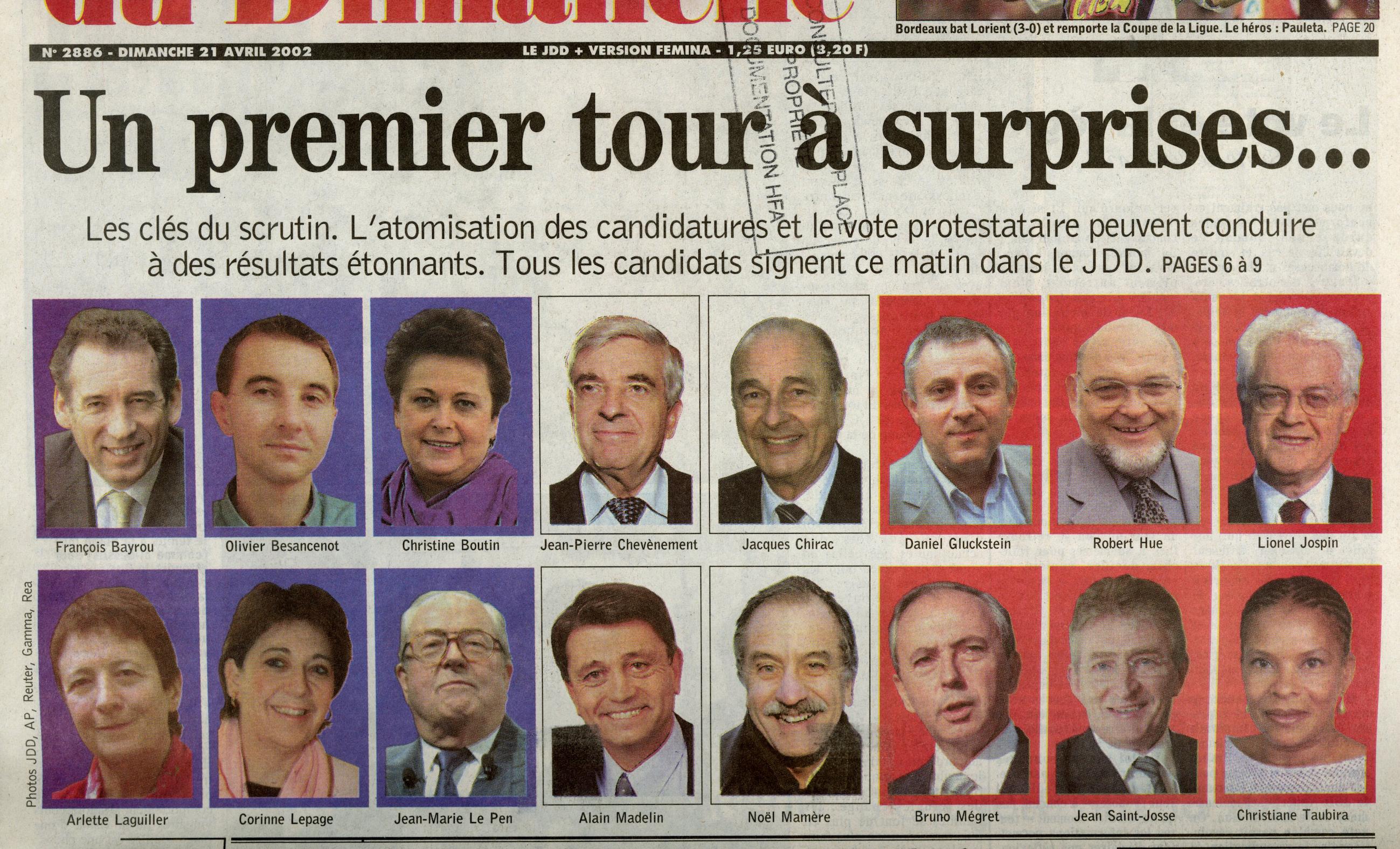 Les archives du JDD – Dimanche 21 avril 2002 : la bombe Le Pen