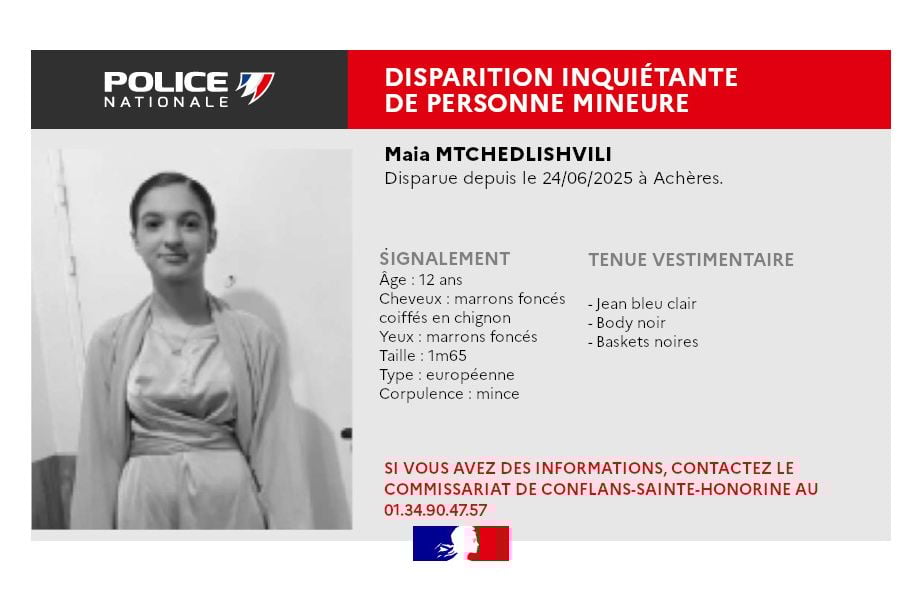 Yvelines : La police lance un appel à témoins après la « disparition inquiétante » d’une jeune fille de 12 ans