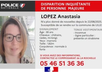 Charente-Maritime : Un appel à témoins lancé après la disparition d’Anastasie