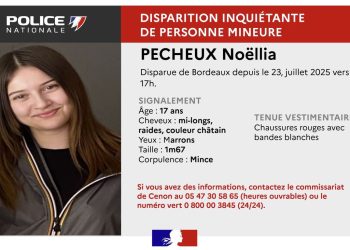 Bordeaux : La police recherche Noëllia, 17 ans, portée disparue depuis une semaine