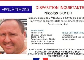 Vaucluse : La gendarmerie lance un appel à témoins après la disparition d’un quadragénaire