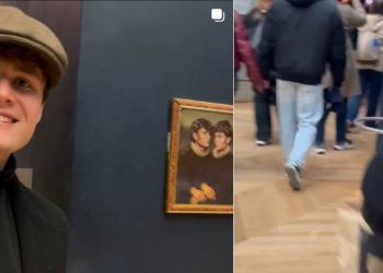 Louvre : Deux tiktokeurs belges ont réussi à accrocher leur tableau dans la salle de la Joconde